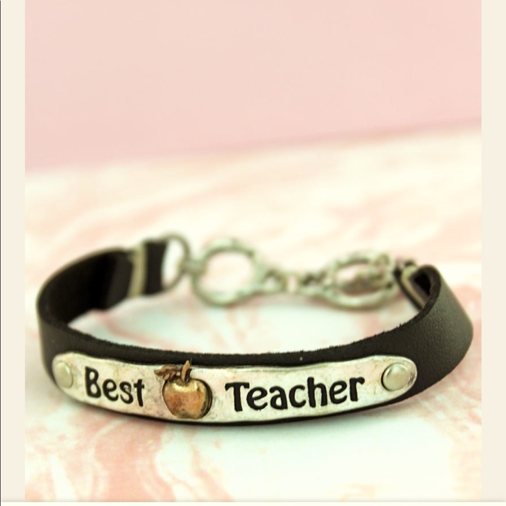Black Faux Leather bracelet NWOT